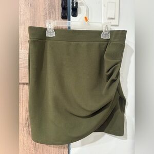 Shein Olive Green Ruched Pencil Skirt